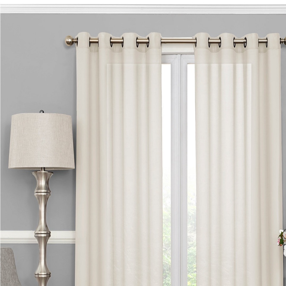Sheer grommet ivory curtains